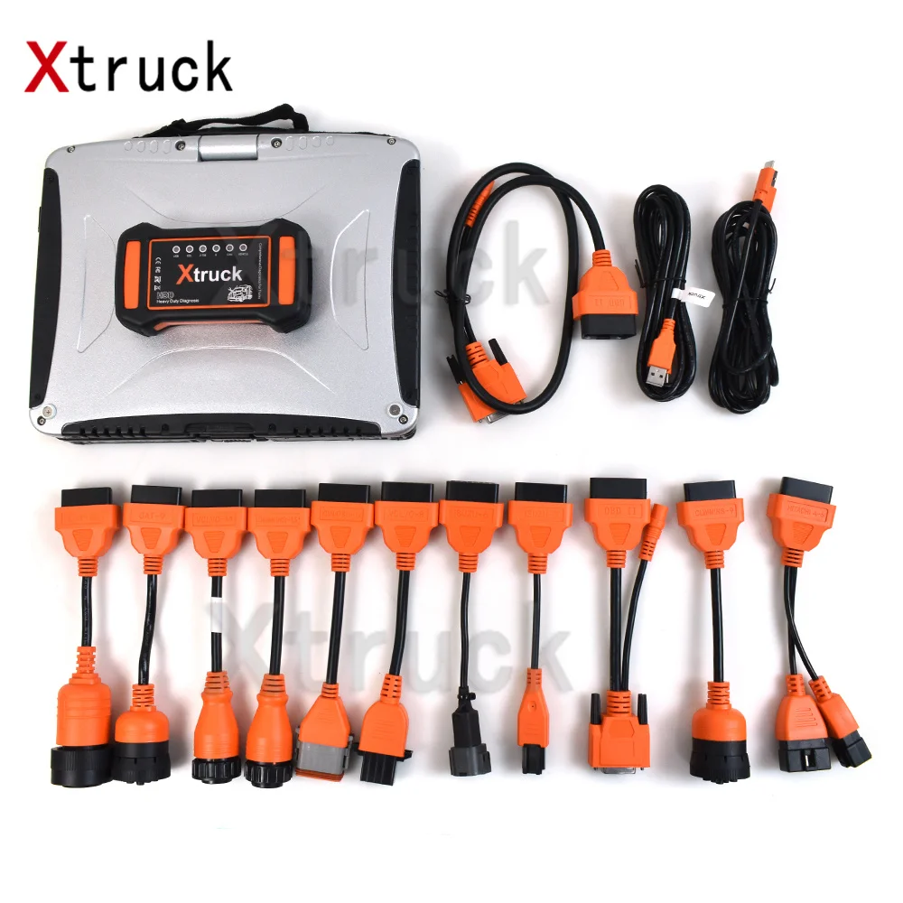 

Xtruck Y009 HDD Full Function OBD2 Vehicles Test Tool for Truck Construction Excavators Diagnostic Kit+CF19 Laptop