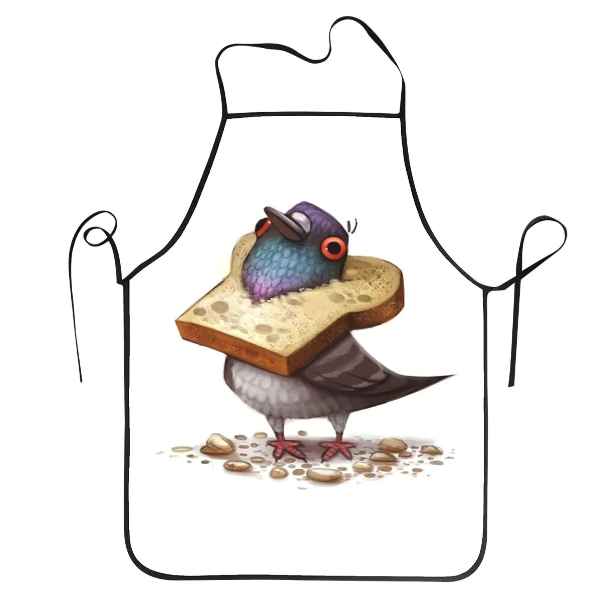 Pigeon Toast Bread Funny Design Aprons Chef Baking Tablier Waterproof Bib Kitchen Cleaning Pinafore for Women Men Gardening