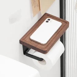 1PC Walnut/Acrylic Toilet Paper Holder Bathroom Kitchen Roll Paper Toilet Holder No Punching/Punch Wall Mounted