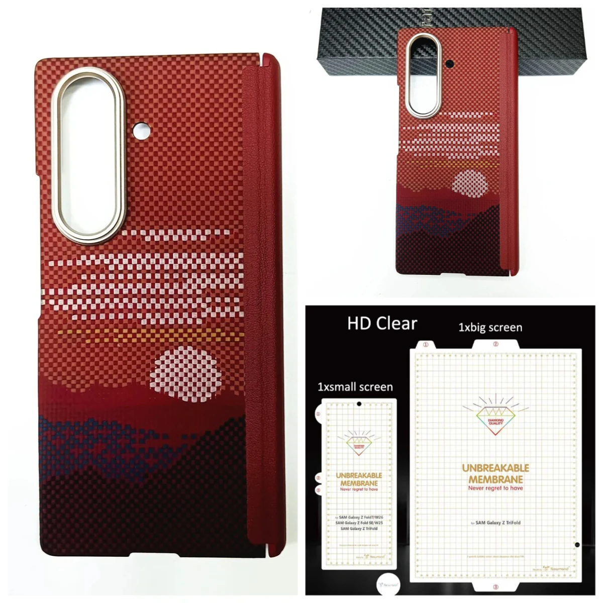 

Тонкий оригинальный арамидный чехол из углеродного волокна для Samsung Galaxy Z TriFold Fold7, противоударный чехол с оригинальной петлей для MagSafe