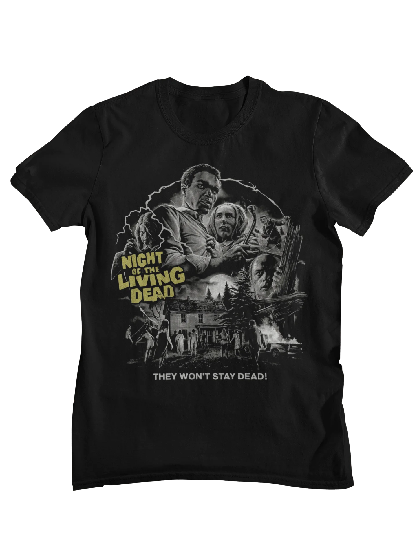Night of The Living Dead Retro Zombie Horror Movie Graphic T-Shirt Men Women Casual Cotton Streetwear Tops view 4