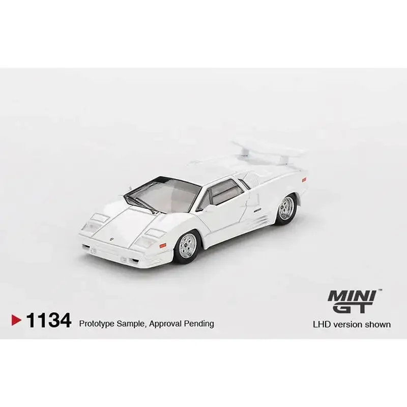 Voorverkoop MINIGT 1134 Lamborghini 1:64 Countach Wit 25e verjaardag Diecast Auto Model Collectie Speelgoed