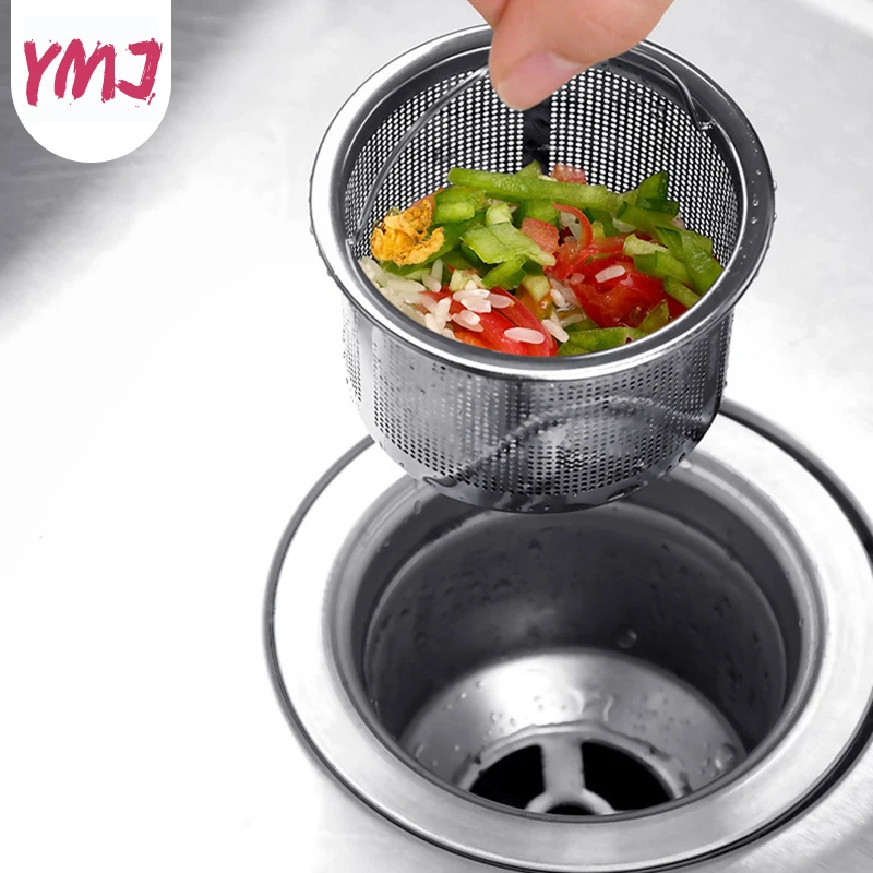 Kitchen Sink Strainer Plug Dense Hole Water Basin Sink Drain Filter Basket with Handle Draine Accessories 304 Stainless Steel