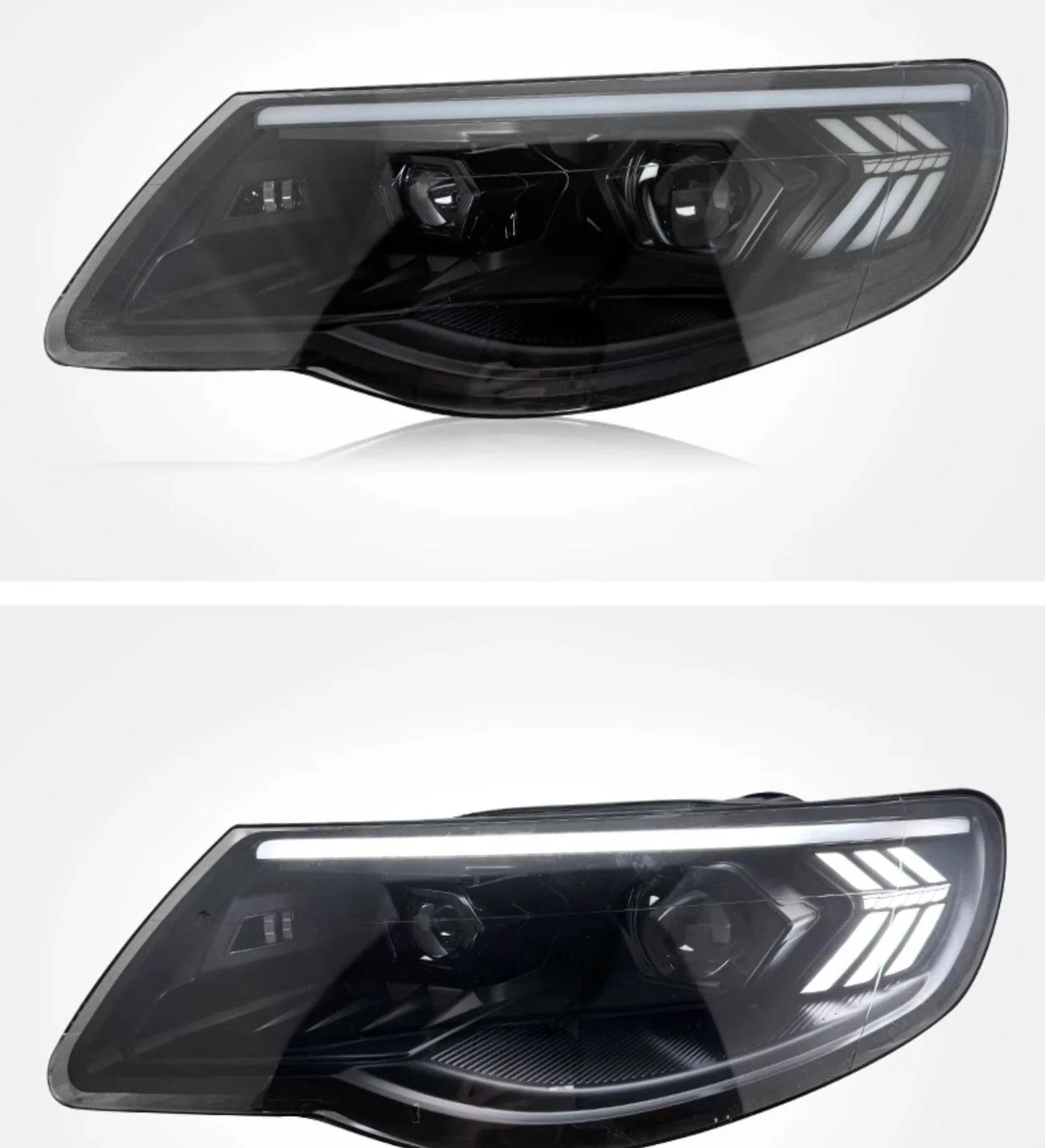 for the 07-10 Volkswagen Touareg Headlight Assembly Modifying Daytime Running Lights Flow Turn signal Lens