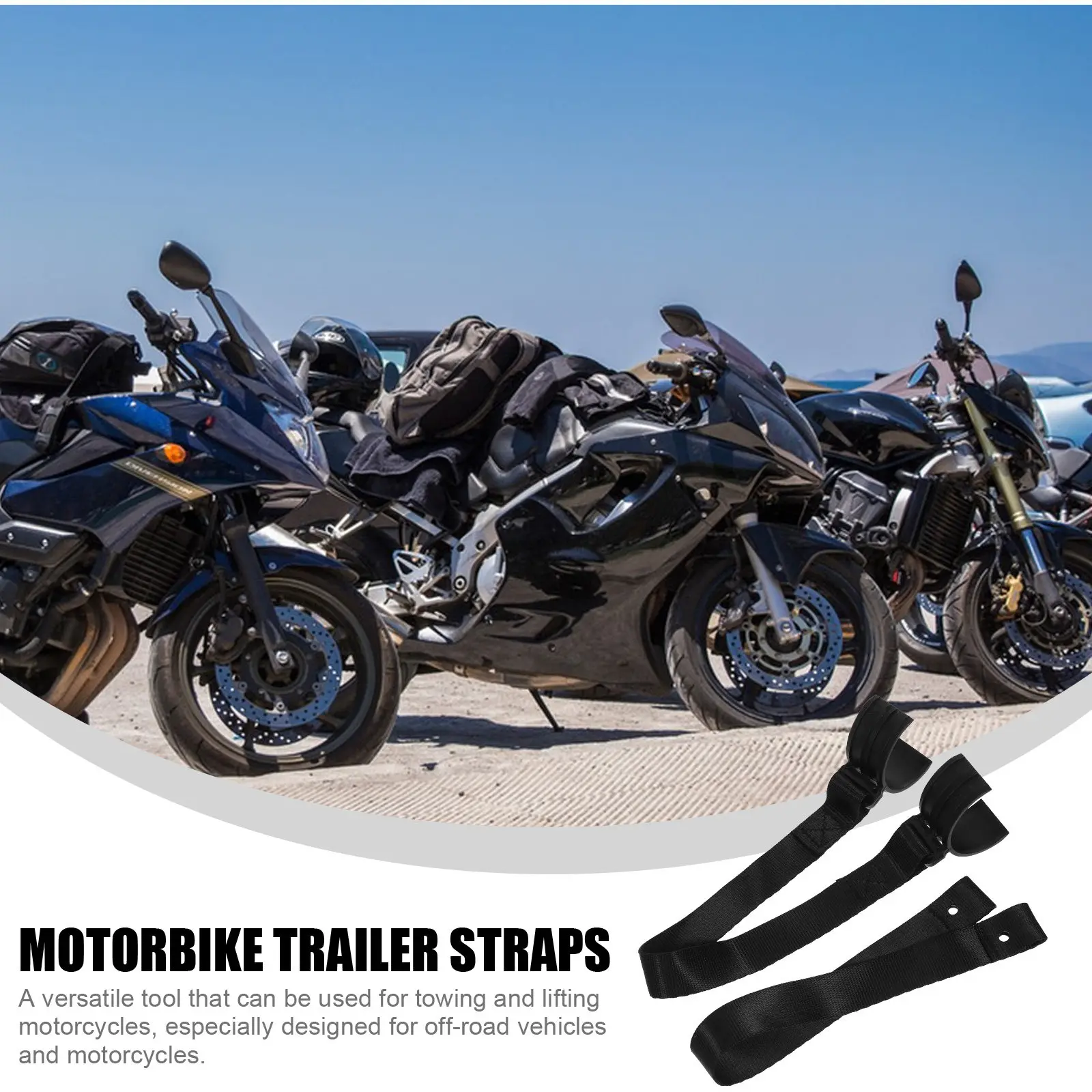 1Set Motorcycle Rescue Strap Heavy-Duty Lifting and Towing Strap for Off-Road Motorbike Emergency Recovery Safety Belt