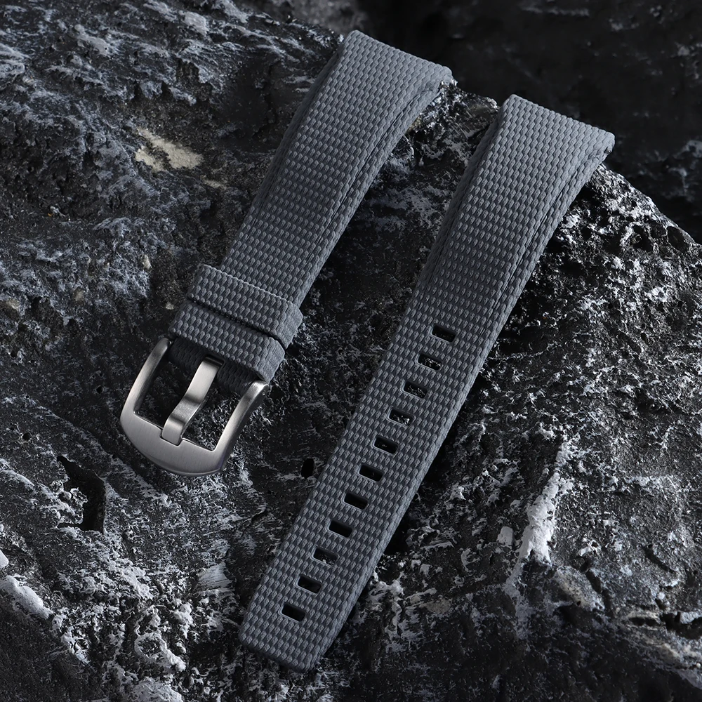Neues Gebogenes FKM-Gummi-Uhrenarmband mit Schnellverschluss für Omega, Rolex, Seiko, Longines Herrenuhren 20mm 21mm 22mm