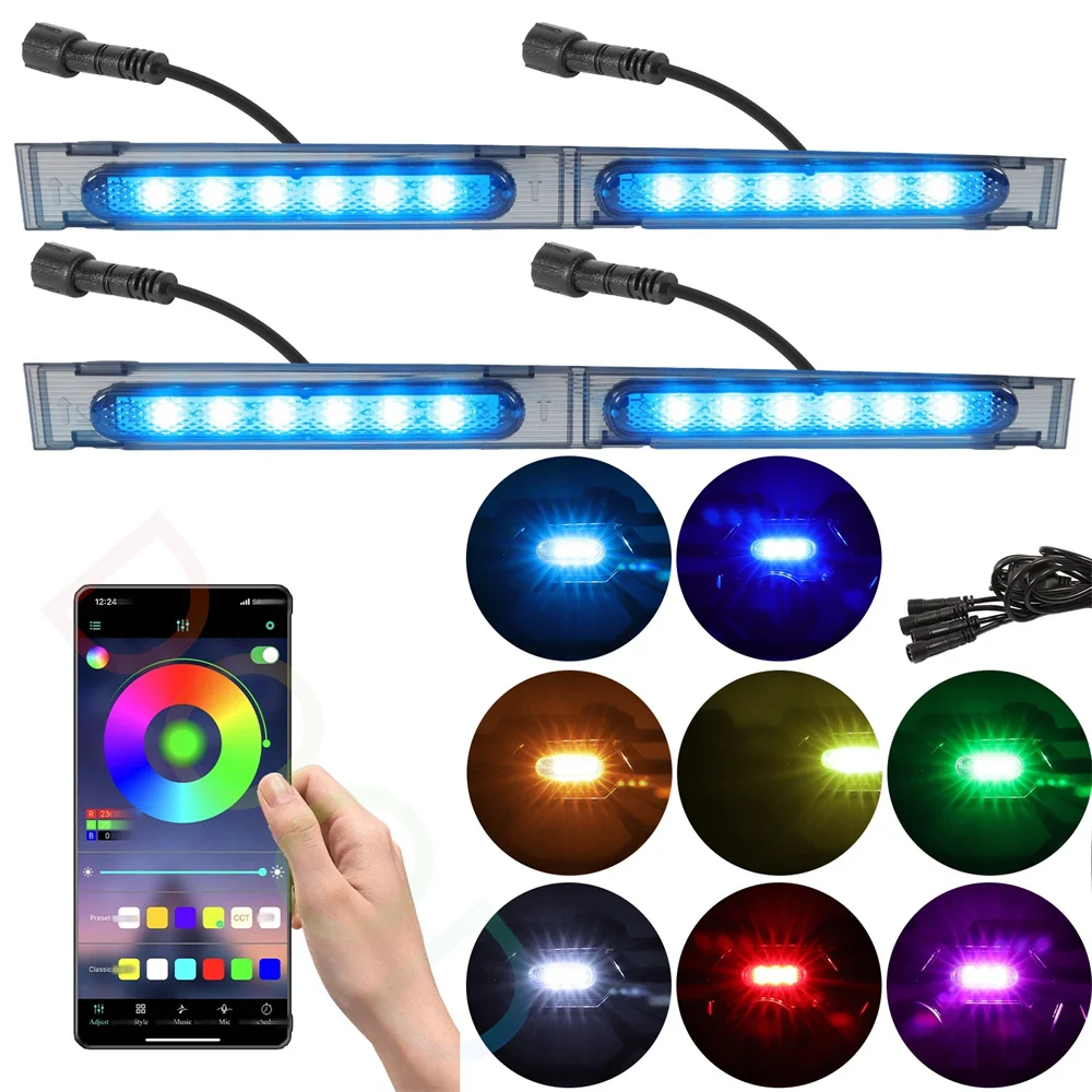 

RGB Colors Front Racing Grill Lights fit for 2025 2026 toyota 4runner SR5 6th gen Abs grille light accessories