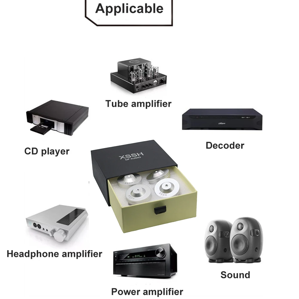 Kolce 2022 nowy HIFI XSSH Audio Audiophile Shock kolce tłumienia Pad głośnik Spike płyta Audio CD wzmacniacz ALUMINIUM izolacja stóp