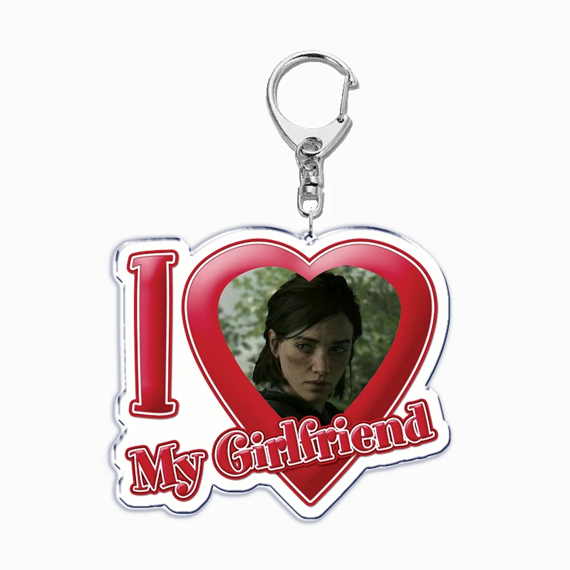 New The Last of Us Game I Love My Boyfriend Girlfriend Keychain for Women Joel Ellie Key Chain Ring Keychains Jewelry Fans Gifts