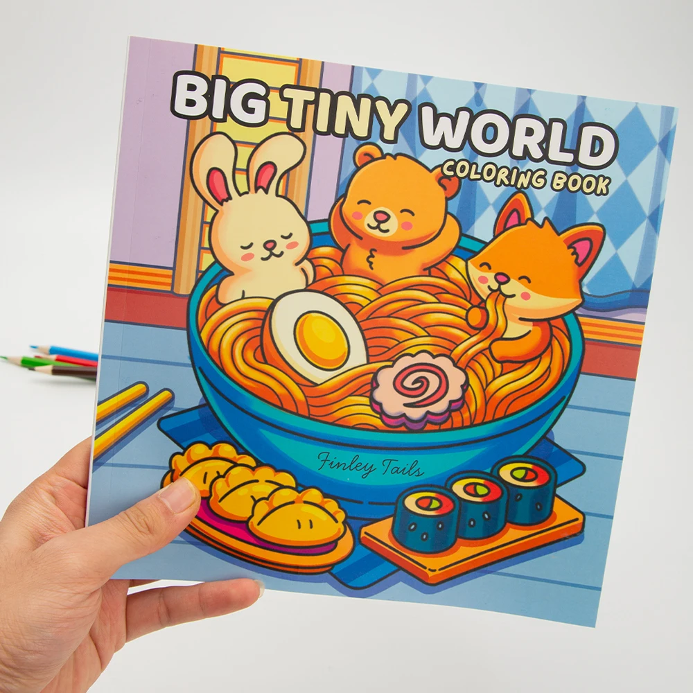 Cute animal coloring book, cute little animals, warm scenes，Relaxation Doodles Book，Festival and New Year gifts