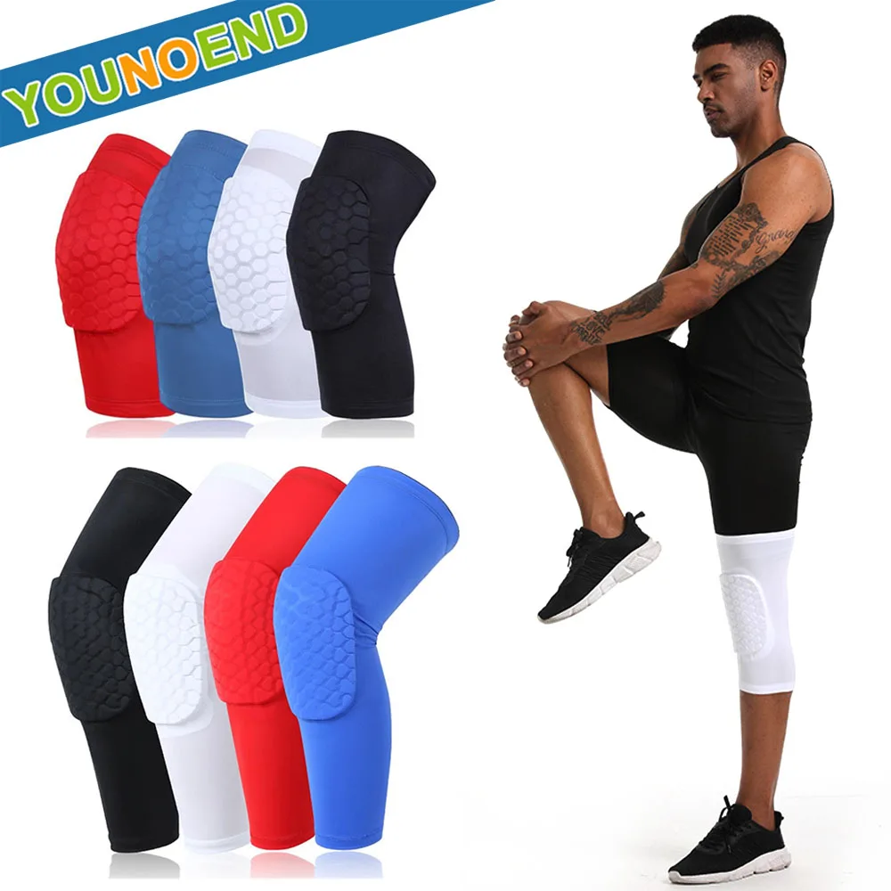 1PC Anti-collision Knee Pad Basketball Protector Compression Sleeve Honeycomb Foam Brace Kneepad Fitness Gear Volleyball Support electric neck massager cervical pillow heating vibration massage back traction relax sleeping memory foam pillow spine support