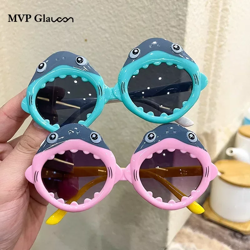 Cartoon Shark Shape Children Sunglasses UV Protection Glasses Children's Photo Props Kids Party Birthday Party Accessory Eyewear