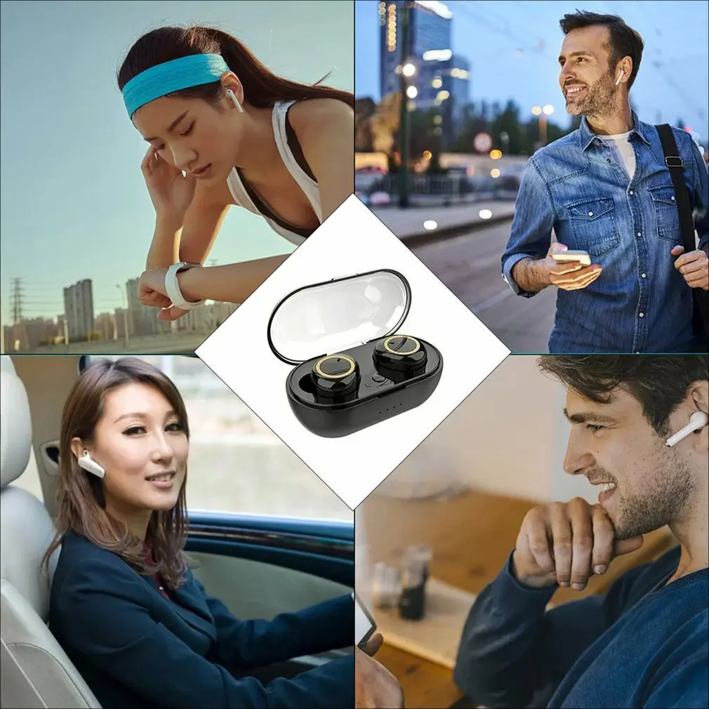 2024New Wireless Earbuds Mini In-Ear Wireless Touch Control Sport Headset Stereo Bass Microphone Music Earphones For Smartphones