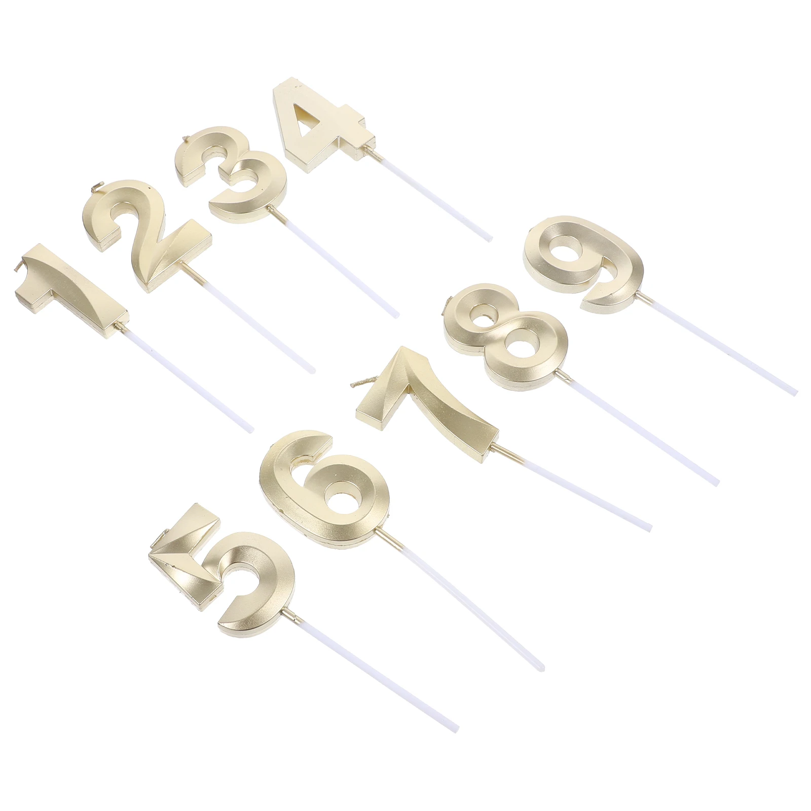 

9 Pcs Number Dessert Decoration Birthday Candles for Cake Household Golden Paraffin Cakes
