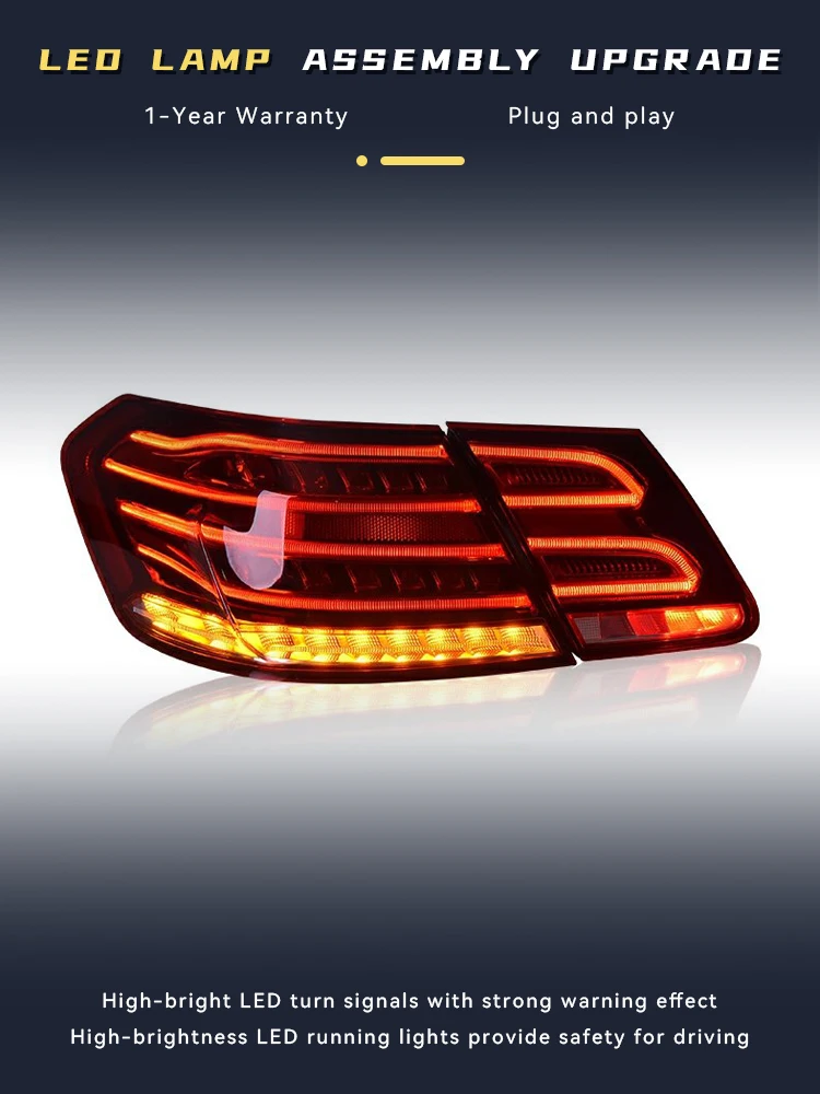 Tail Lights For Benz W212 E200 E260 E300 2009-2013 LED Facelift Rear Lamps DRL Taillight Automotive Turn Signal Car Accessories