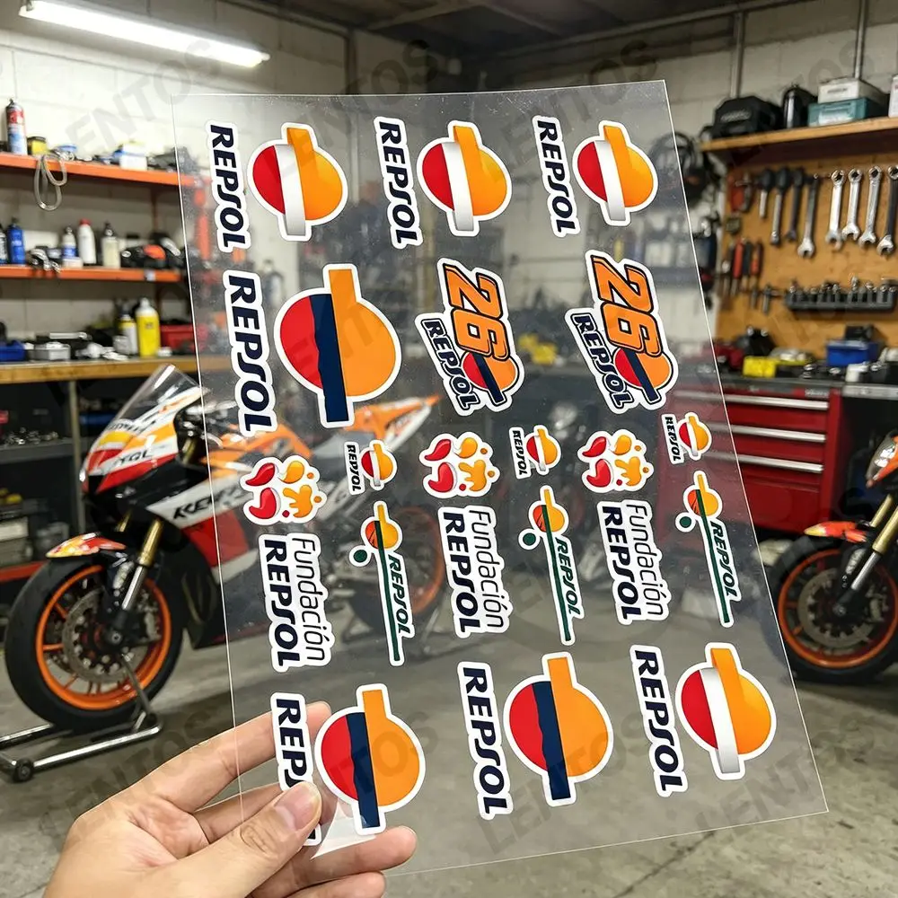 Adesivos Refletivos para Motocicletas Repsol, Decalques de Vinil à Prova d'Água para Capacete, Tanque de Combustível e Bicicleta