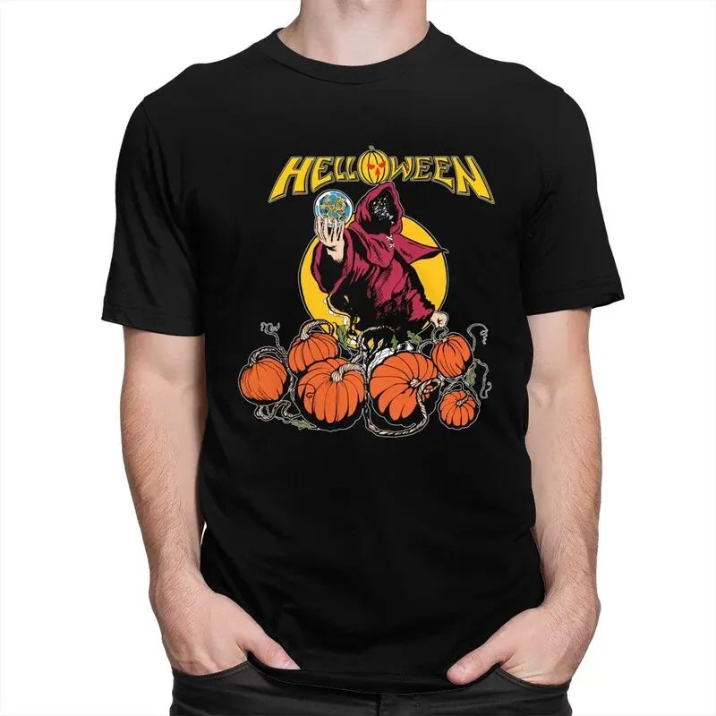 Custom Helloween Keeper Of The Seven Keys Part T Shirts Men 100% Cotton Tees Heavy Metal Rock Tshirts Short Sleeve T-shirt