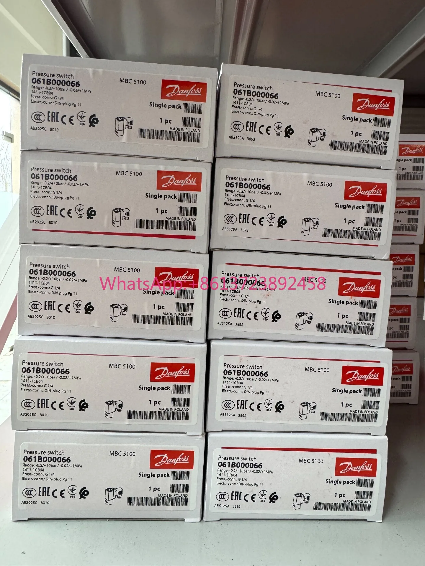New Danfoss Pressure Switch MBC5100 Model 061B000066