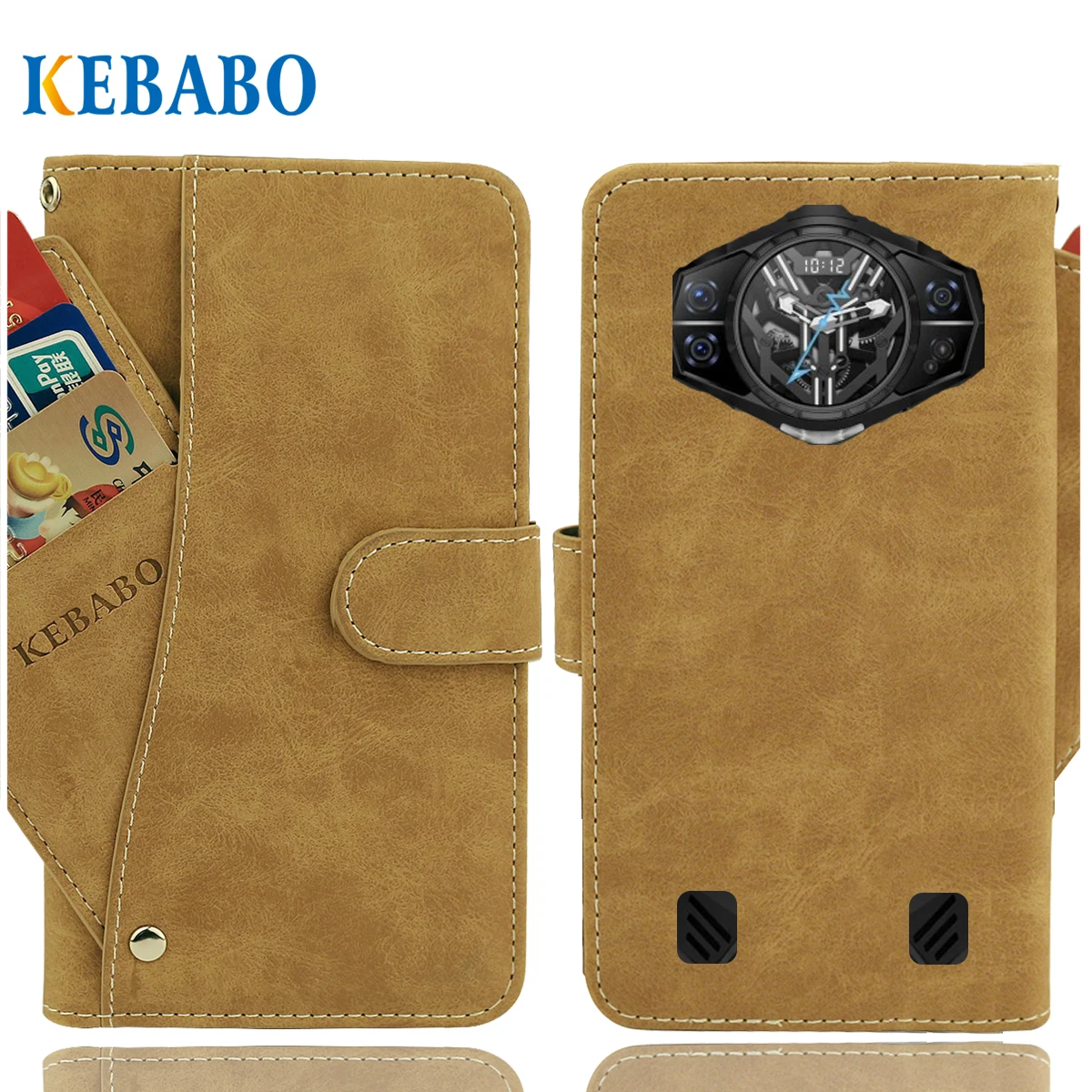 Vintage Leather Wallet Doogee S200 Ultra Case 6.72" Luxury Card Slots Slip-resistant Cover Phone Protective Cases Bags