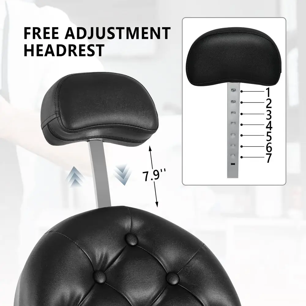 

Vintage Barber Chair All Purpose Heavy Duty, Hydraulic Recline Salon Beauty Styling Chair Retro Black, 360 Degree Swivel for Ha