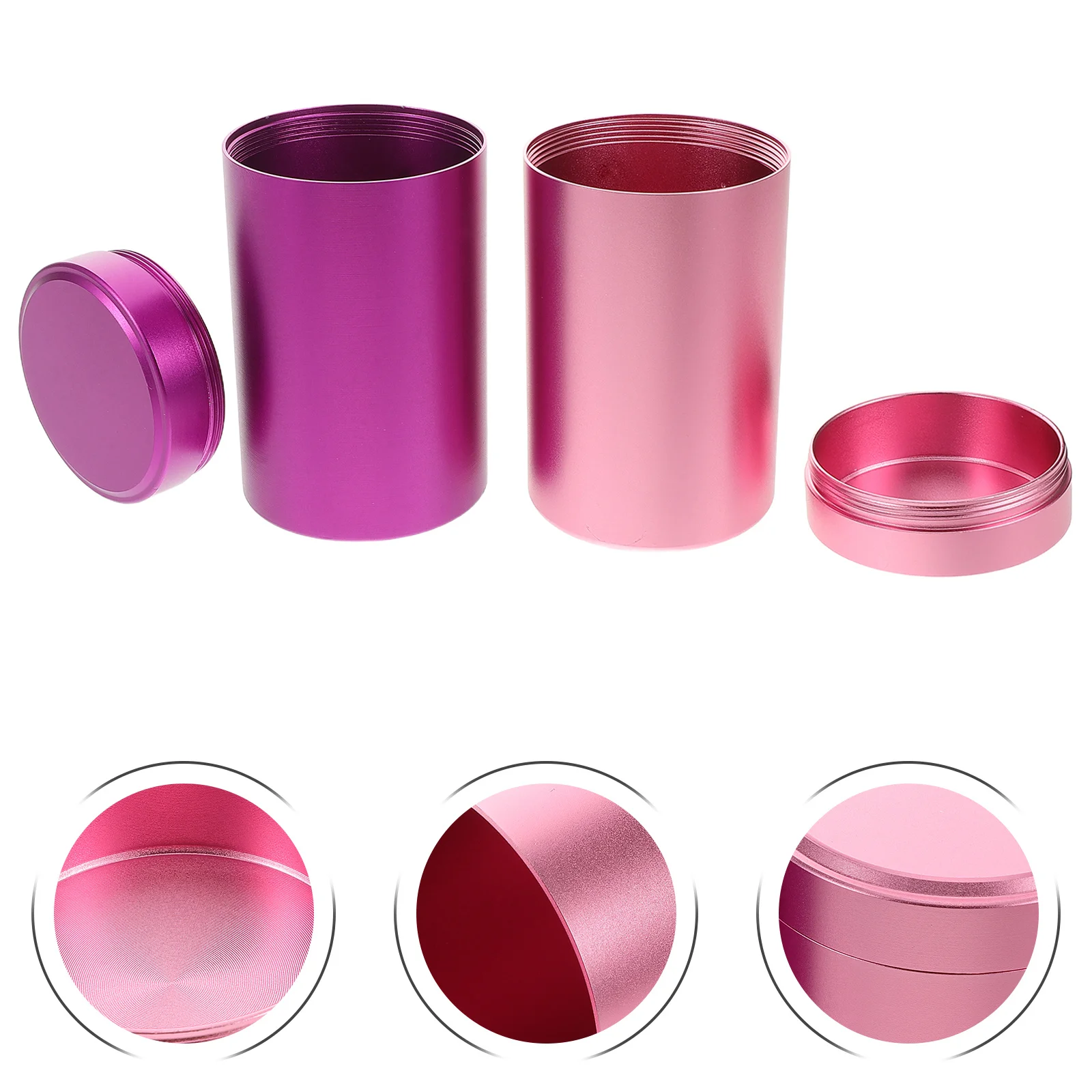 

2Pcs Aluminum Alloy Portable Storage Containers Airtight Jars Multipurpose Travel Tea Coffee Spice Food Storage for Outdoor Home