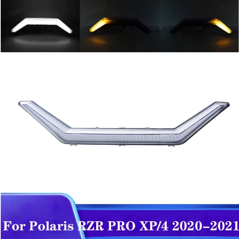 

ATV UTV Front Accent Light Turn Signal LED Center Grill Fang Light For Polaris RZR PRO XP/4 2020-2021 RZR PRO R 2022 #2884346