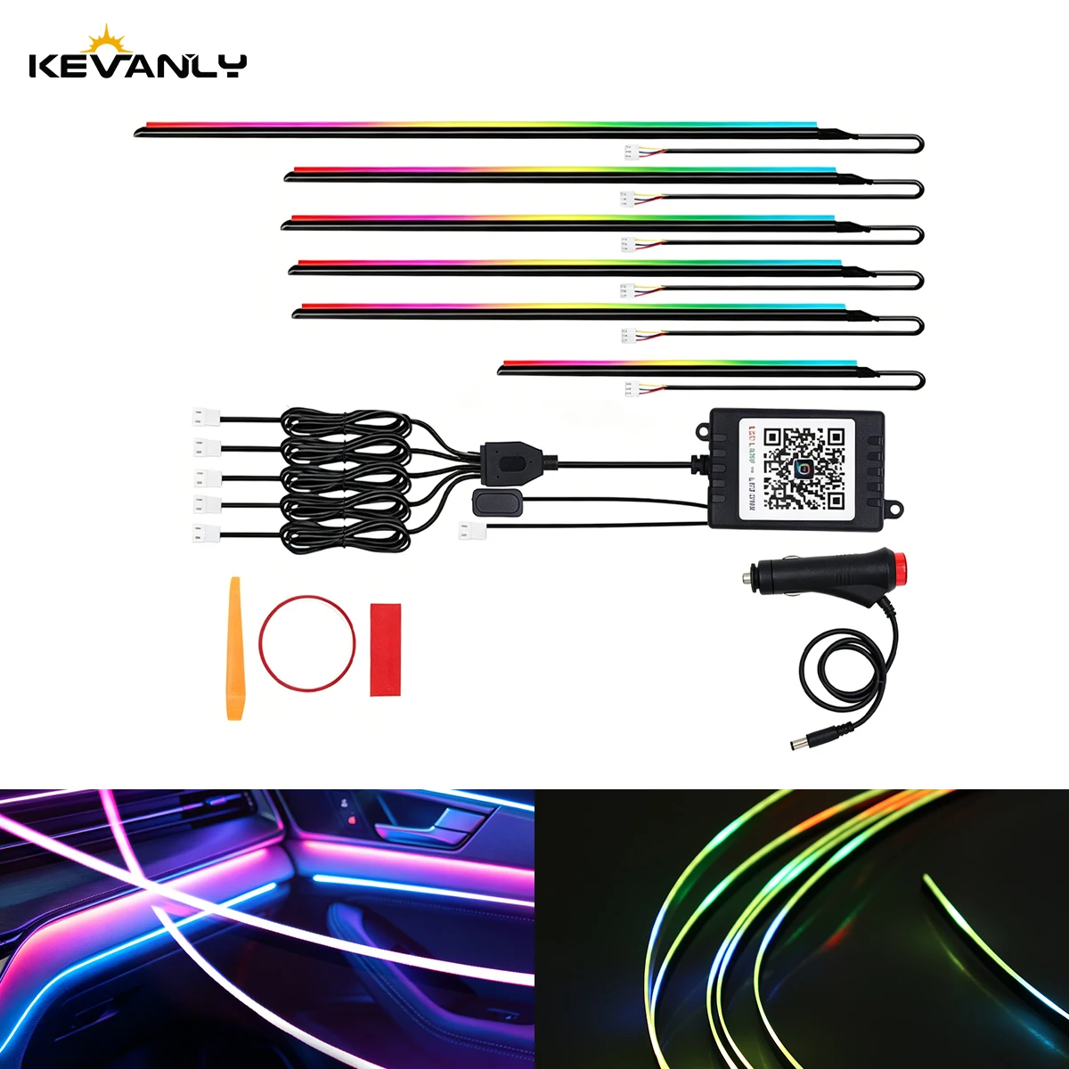 6/9/10 IN 1 Led Car Ambient Lights RGB Symphony Atmosphere Lamp With Foot Lamp With Cigar Sockets Auto Interior Decorative Light