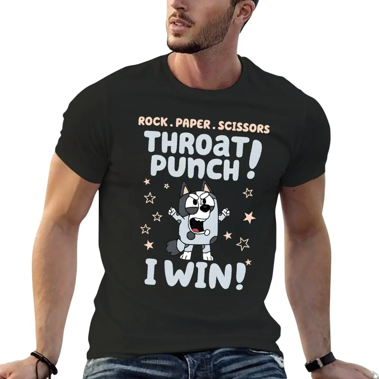 Rock Paper Scissors Throat Punch! I Win! T-Shirt boys whites sublime anime t shirts mens t shirts