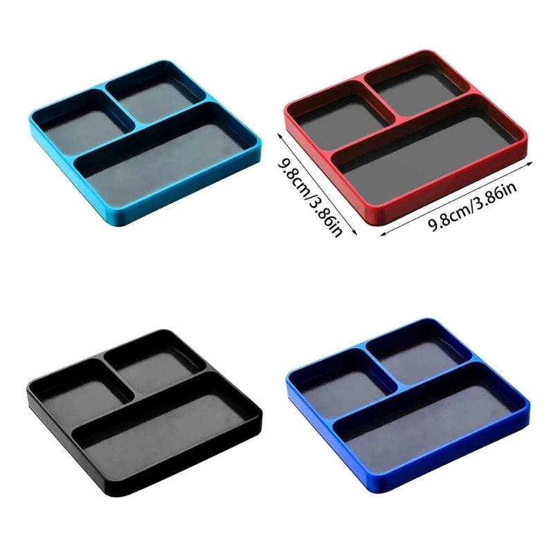 Vassoio portautensili portatile in lega di alluminio per supporto sicuro per parti in miniatura per manutenzione auto