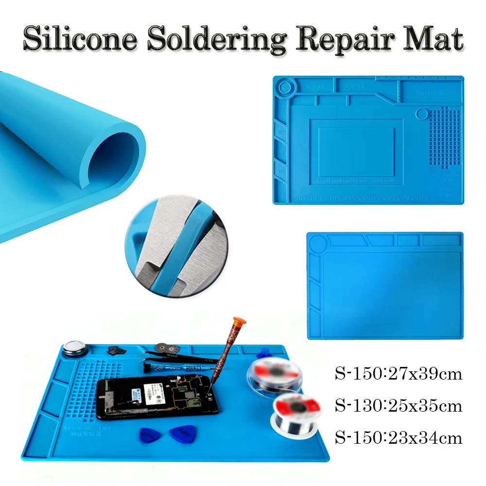 

1pcs Soldering Station Mat Silicone Work Mat Heat Resistant Anti-Static Magnetic Mat for Electronic Phone Laptop Watch Repair