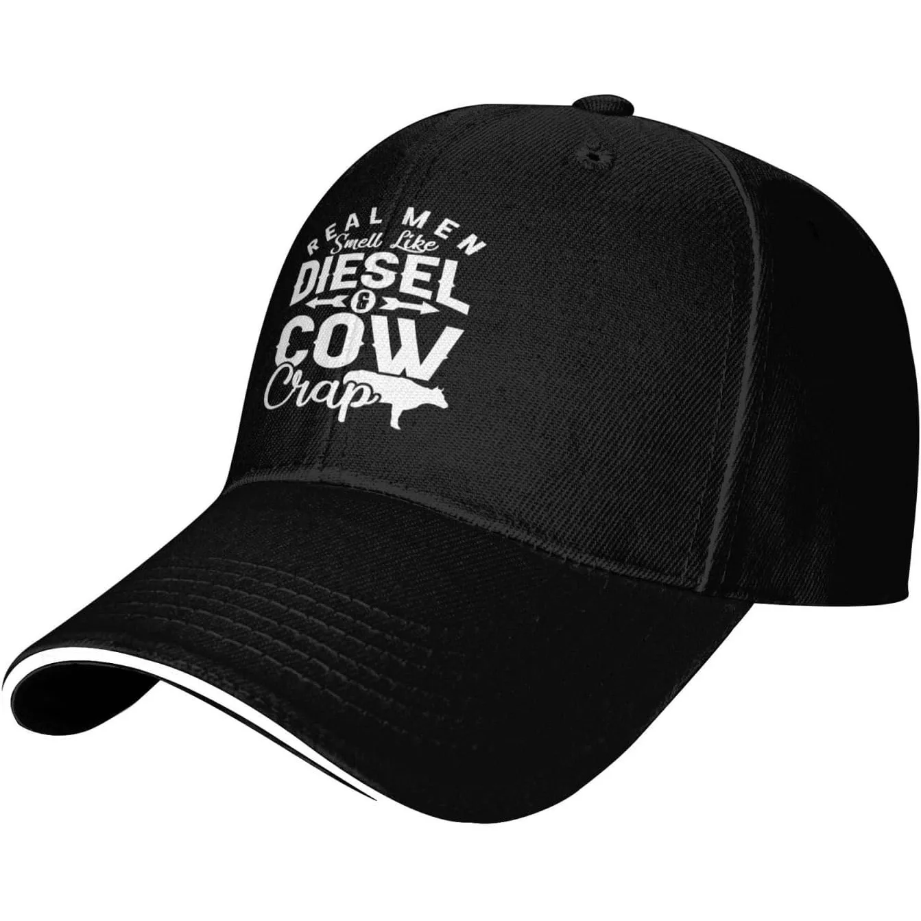Real Men Smell Like Diesel Cow Crap Baseball Cap Polyester Casual Adjustable Golf Dad Hat