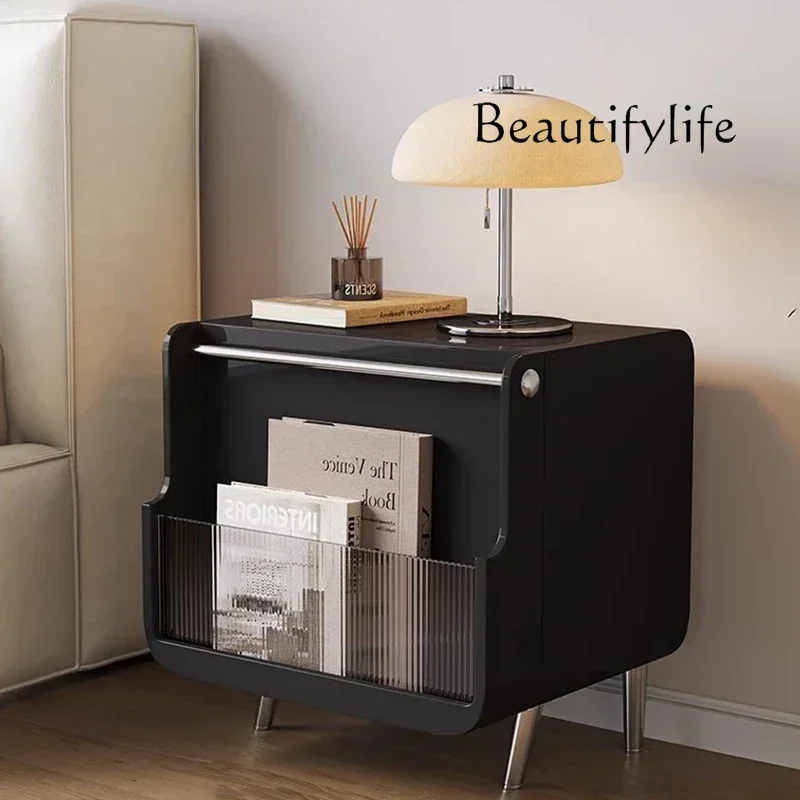 TT فاخر أسود طاولة ليلية أدراج خشبية منتصف القرن منضدة جمالية تخزين مخفي العصرية Mesitas De Noche أثاث غرفة نوم