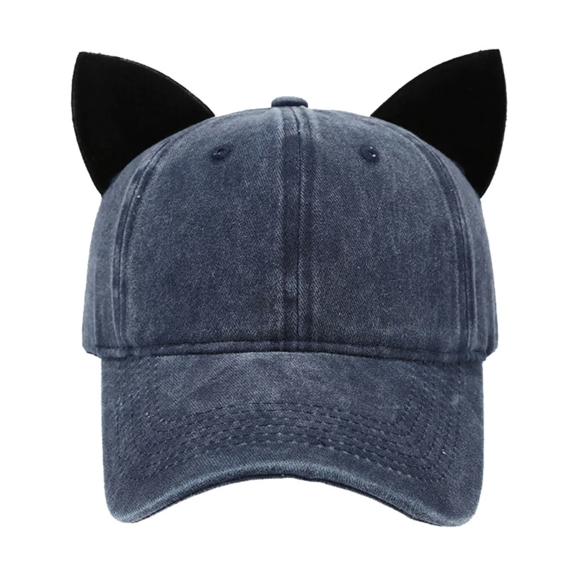 Outdoor Sports Hat Mountain Camping Hat with Kitten Ears Women Adjustable D5QB