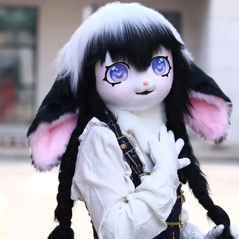 Fursuit 헤드셋 헤드 베이스 Comiket Furry Kig Kigurumi 동물 고양이 토끼 야수 마스크 코스프레 fffl1.