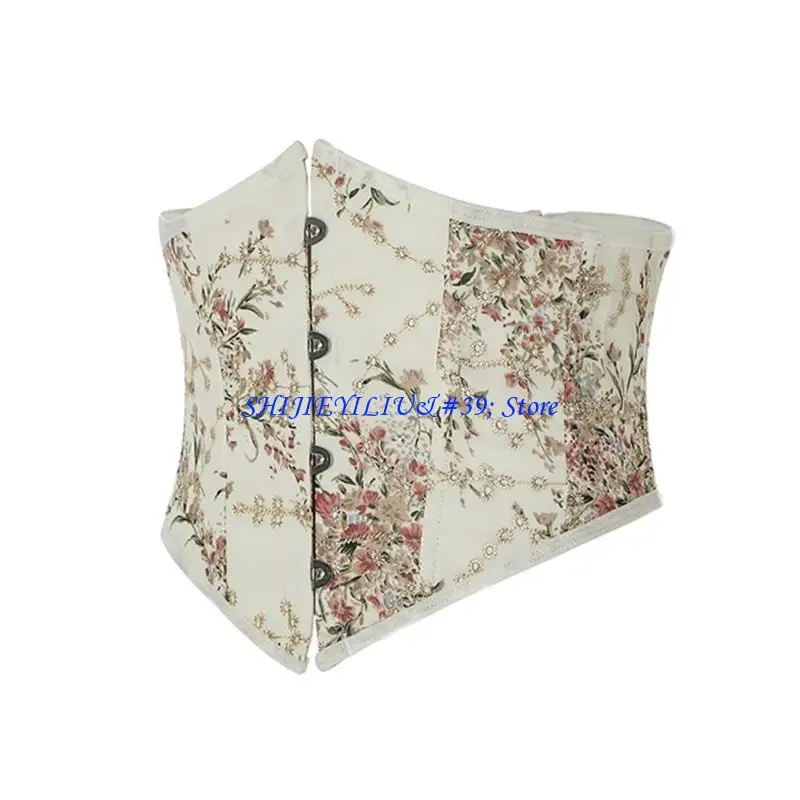 E21F Premium Polyester Waist Cincher Corset Embroidered Detailing Slimming Body Shaper