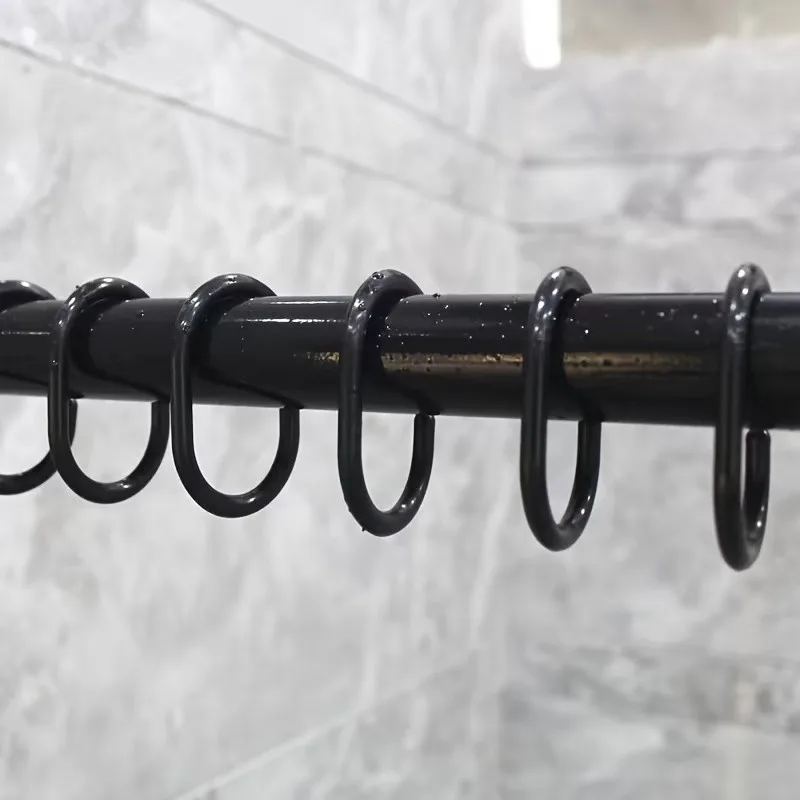 44 pcs Bathroom Drapery Rings Durable Plastic Body, designed for Home Toilet Partition, Easy Snap-On Closure