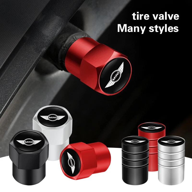 4pcs Car Wheel Tire Valve Stem Caps Airtight Cover For Mini Cooper One JCW F54 F55 F56 F57 F60 R50 R52 R53 R55 Auto Accessories