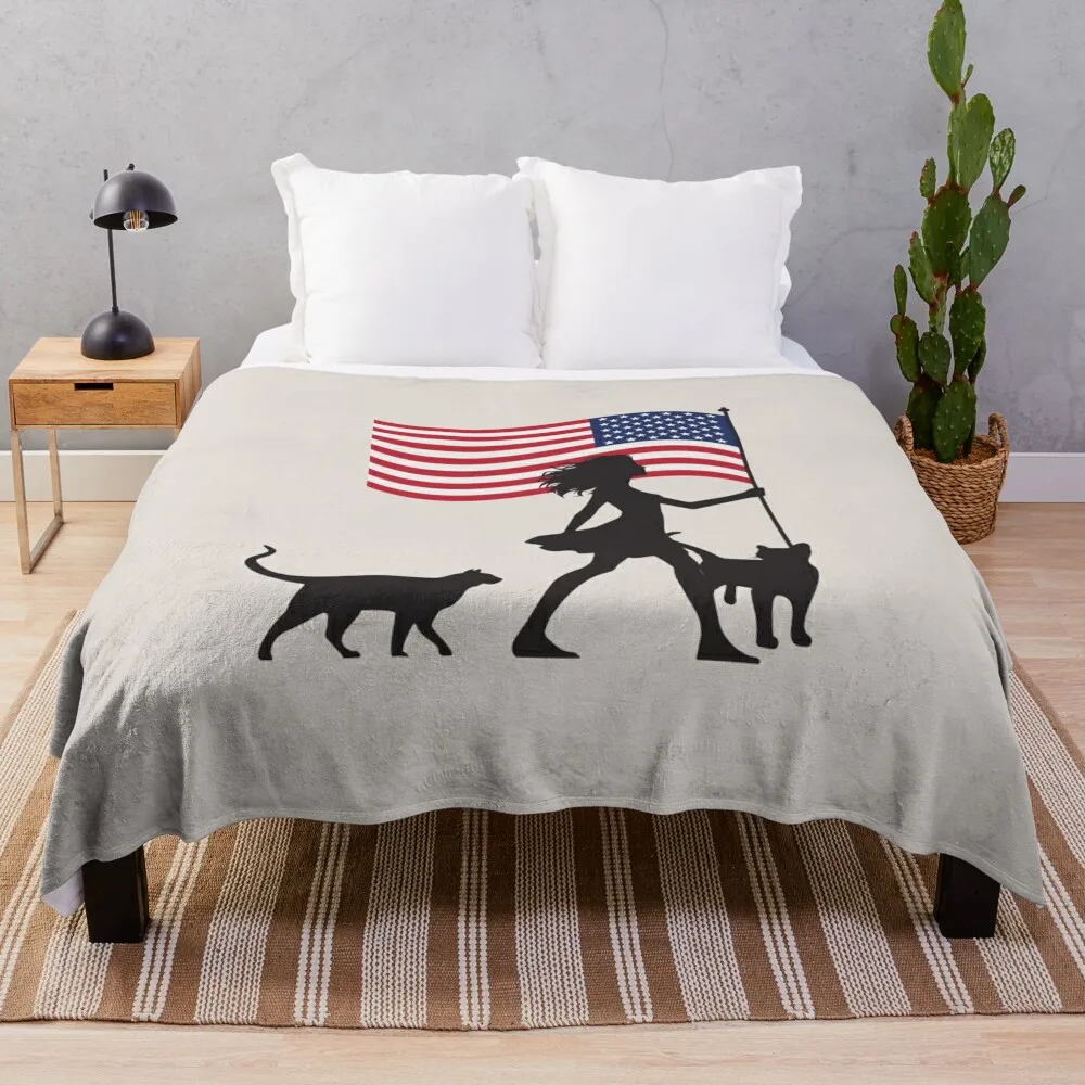 

Childless Cat Ladies 2024 Kamala Harris American Flag Throw Blanket Single Soft Big Decorative Beds Blankets For Sofas Blankets