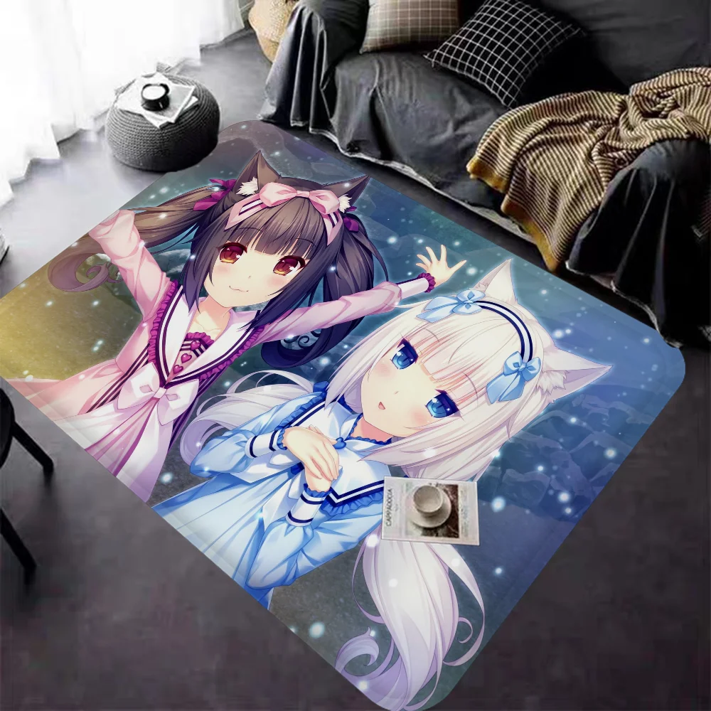 

Chocola Nekopara Anime Long Rugs Cheaper Anti-slip Modern Living Room Balcony Printed Bedside Area Rugs