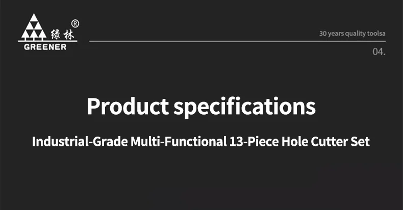 GREENERY 19-127mm Hole Saw Cutting Kit Set for Wood Drywall Particle Board Drilling Woodworking Tools with Storage Case