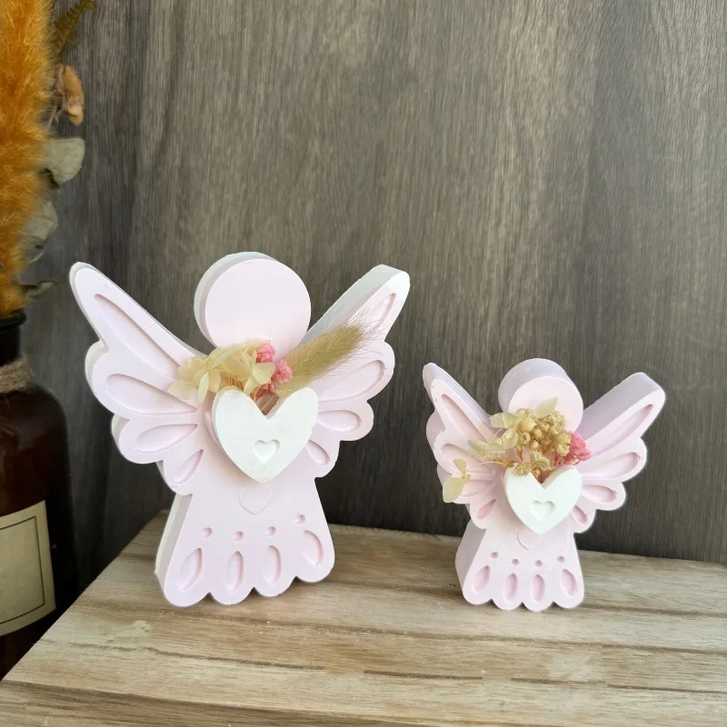 

Angel Flower Arrangement Silicone Mold Home Ornament Tealight Candle Holder Mold Plaster Resin Craft Making Christmas Decoration