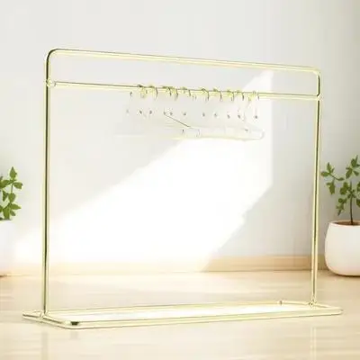 1Set Mini Cloth Rack Strong Iron Build Great for Hanging Small Outfits Elegant Display Stand Complements Miniature Furniture