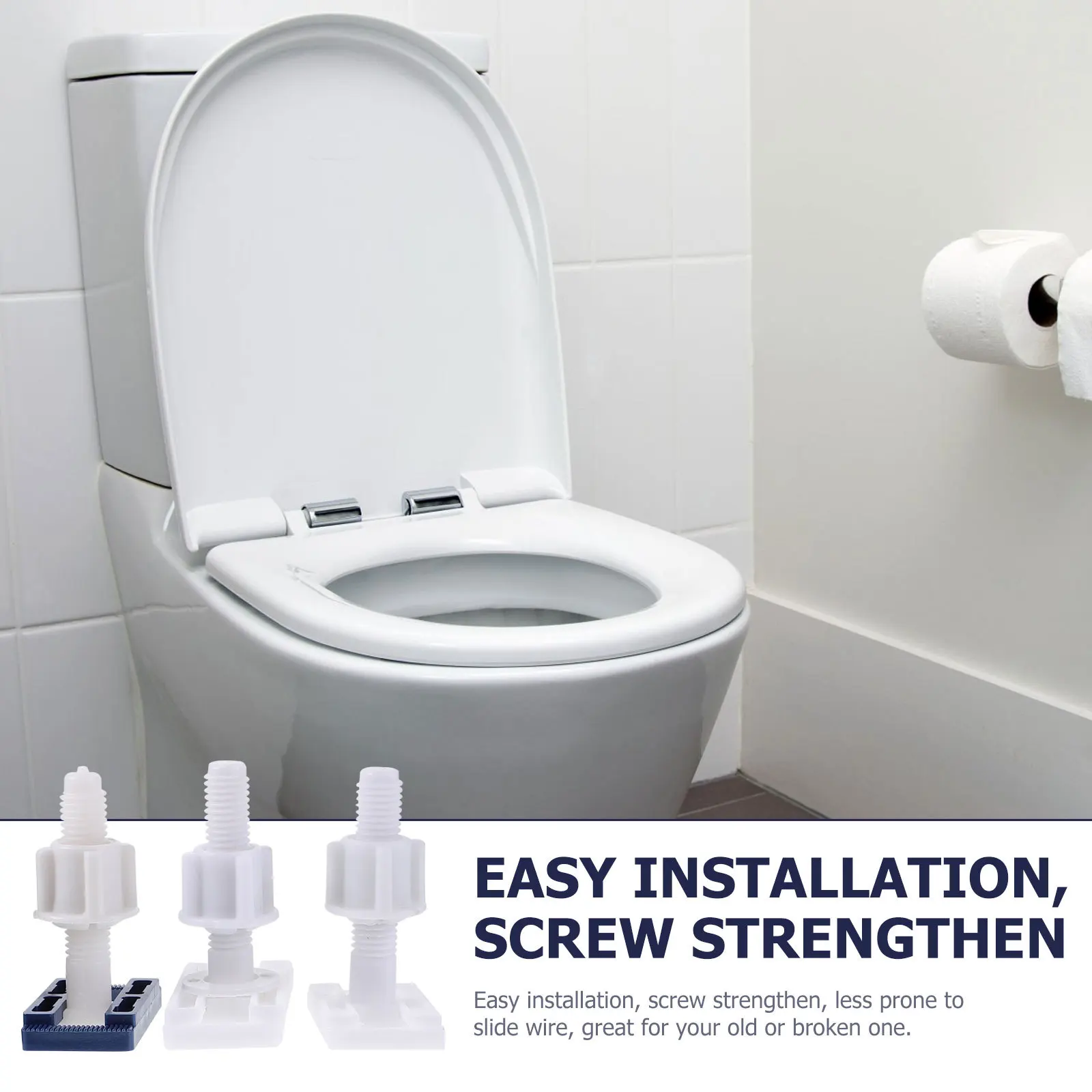 

6Sets Toilet Seat Bolts Replacement Plastic Screws Heavy Duty Easy to Install Perfect for Old Broken Seats Toilet Cover Bolts