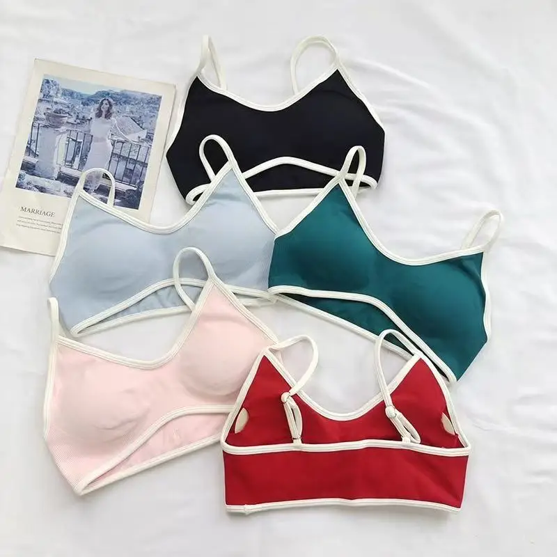 Color Blocking Camisoles, Seamless Fitness Yoga Bra, Outerwear, Running, Fitness, Shock-Absorbing, Tight fitting Sports Bra