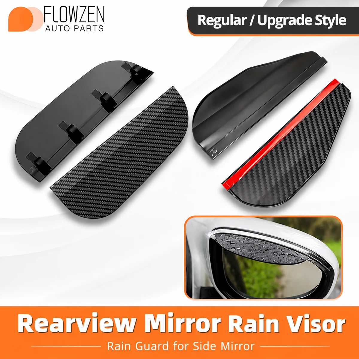 1 Pair Car Side Mirror Rain Cover Waterproof And Rainproof Eyebrow Panel Clear View Driving Car Exterior Accessories