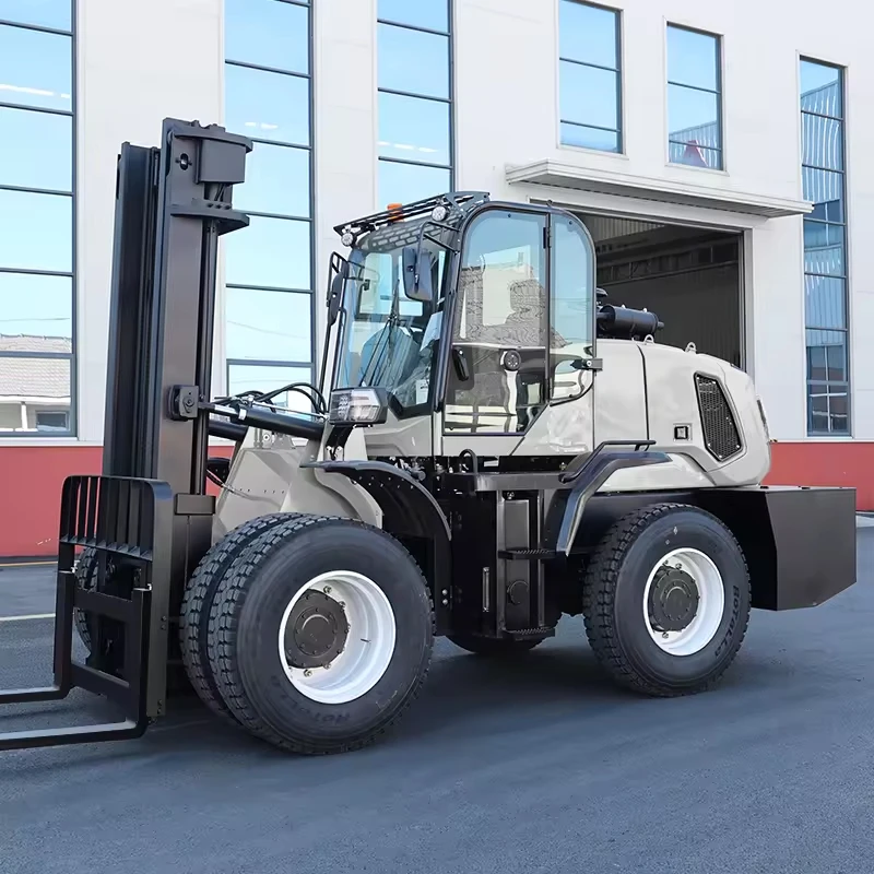 High Power 3 Ton All Terrain  Forklift 4WD Hydraulic National IV Emission 4M Lifting Height Farm Forklift Truck CE