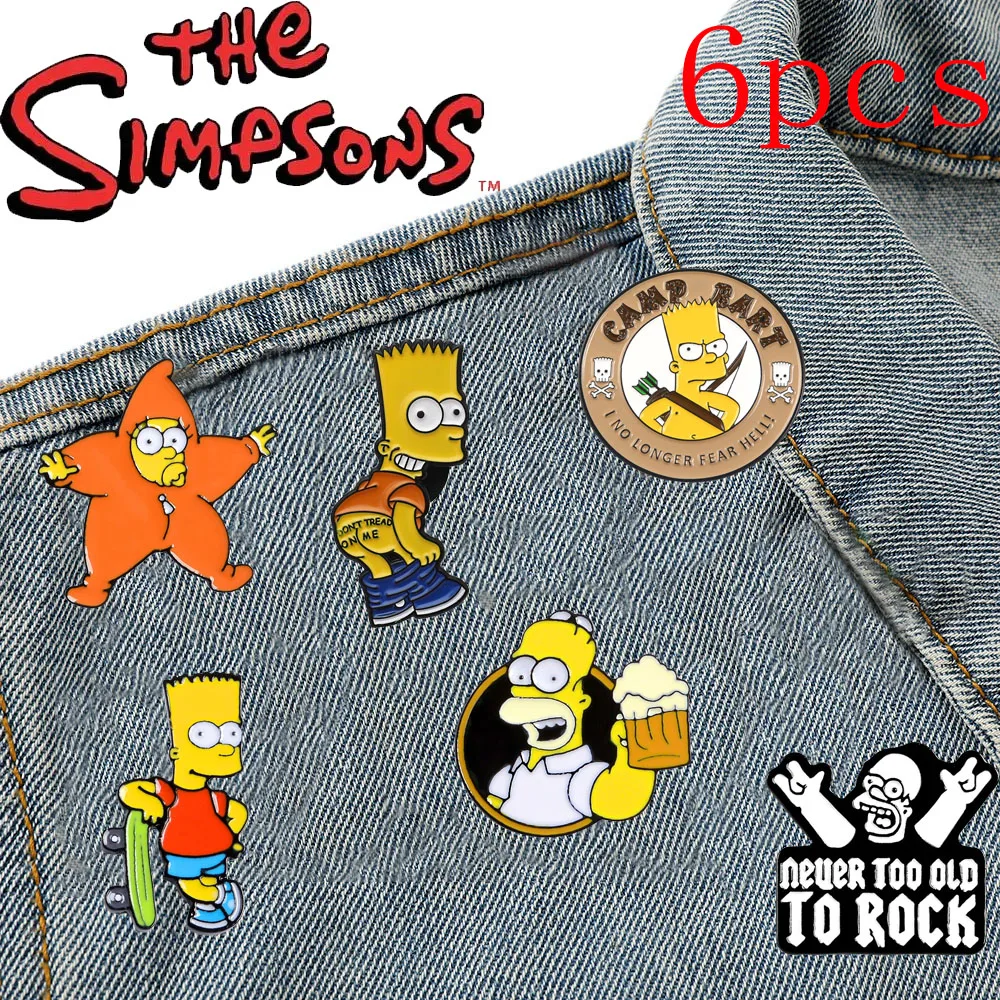 

Creativity The Simpsons Enamel Pins Cartoon Brooch Funny Cute Clothes Badge Accessories Backpack Pin Decoration Jewelry Gifts