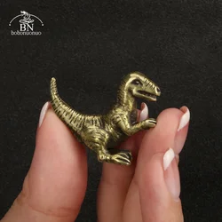 Copper Ancient Animal Tyrannosaurus Rex Statue Car Decoration Craft Home Decor Accessories Retro Brass Dinosaur Miniature Figure