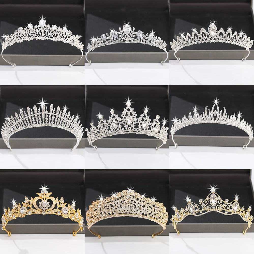 Silver Color Crown and Tiara Hair Accessories For Women Wedding Accessories Crown For Bridal Crystal Rhinestone Diadema Tiara