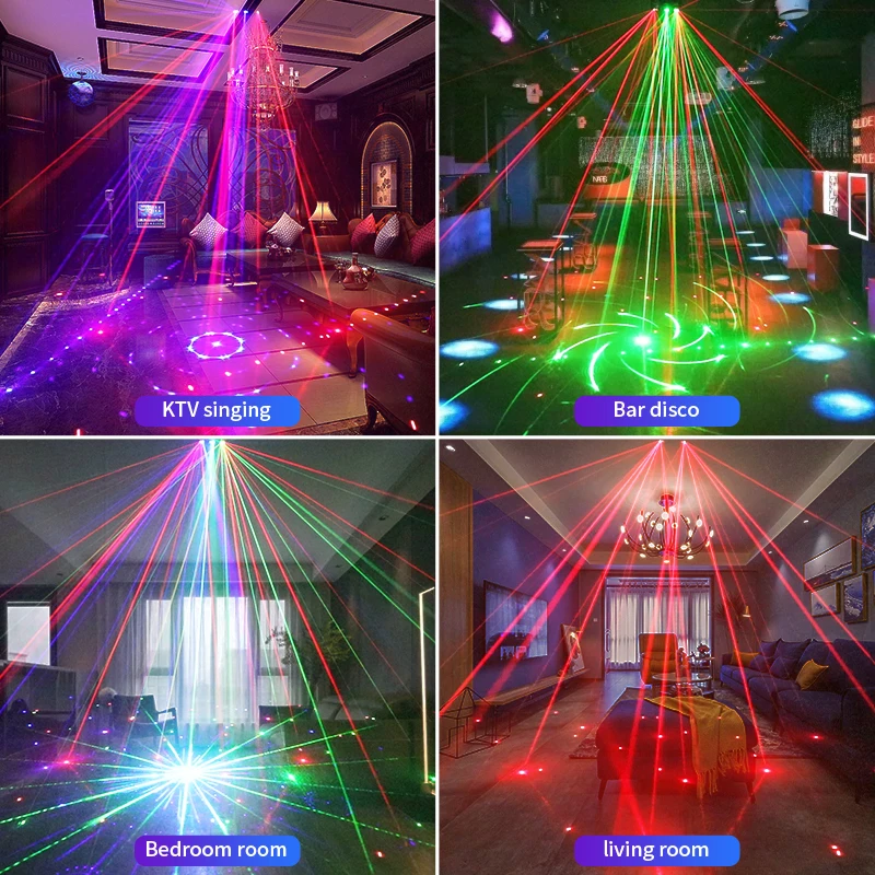 Proyector estroboscópico de luces LED UV RGB para fiesta, iluminación de escenario para Club, hogar, vacaciones, boda, decoración de Navidad, Bola de discoteca con Control remoto